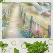 Pathway to the Lighthouse Coastal Cottage キッチンタオル (折り畳み)