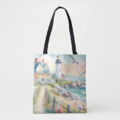 Pathway to the Lighthouse Coastal Cottage トートバッグ (正面)