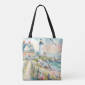 Pathway to the Lighthouse Coastal Cottage トートバッグ (裏面)