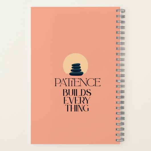 Patience Builds Everything Minimalist Quote Notebo ノートブック (裏面)