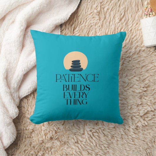 Patience Builds Everything Minimalist Zen Pillow クッション (ブランケット)