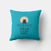 Patience Builds Everything Minimalist Zen Pillow クッション (裏面)