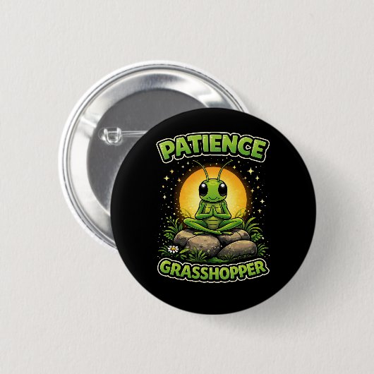 Patience Grasshopper 缶バッジ (正面&裏面)