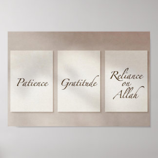 Patience, Gratitude, Reliance (3-Piece Set) Poster ポスター