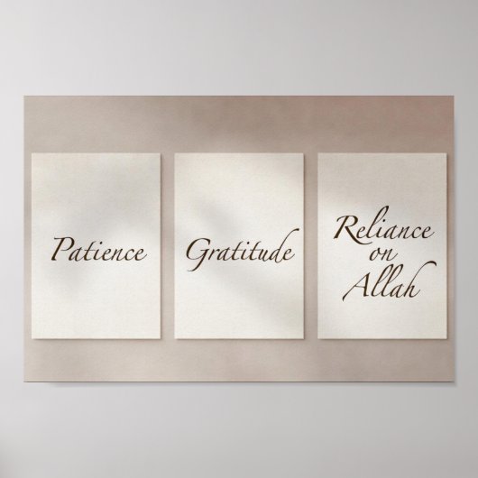 Patience, Gratitude, Reliance (3-Piece Set) Poster ポスター (正面)