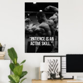 Patience Is an Active Skill Fitness Quote Poster ポスター (ホームオフィス)