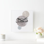 Patience Is Beautiful” Arabic Calligraphy Wall Art スクエア壁時計 (ホーム)