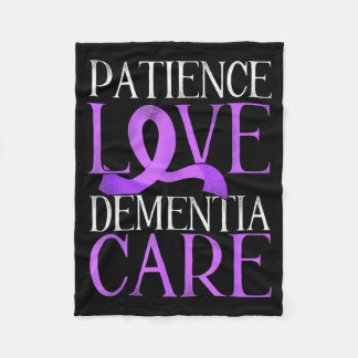 Patience Love Dementia Care Brain Disease フリースブランケット