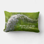 Patience Quote White Flower Inspirational  ランバークッション (正面)
