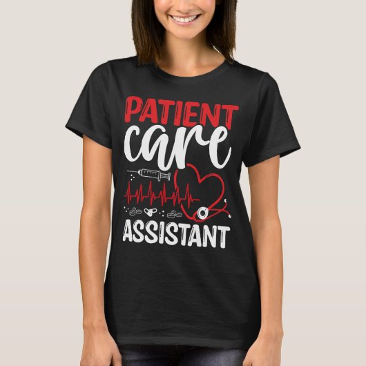 Patient Care Assistant Stethoscope PCA Nurse Tシャツ (正面)