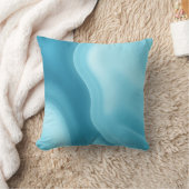 Patina Blue Soft Glow Gradient Abstract クッション (ブランケット)