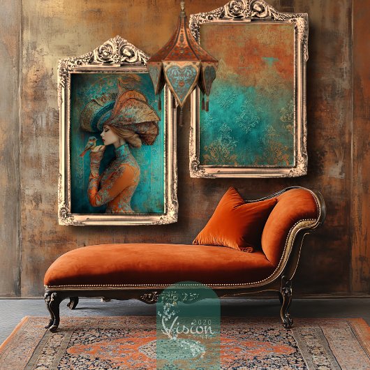 Patina Damask、風化模様の背景 薄葉紙