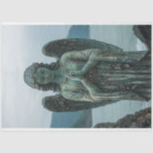 Patina Decompageで覆われた天使の彫刻 薄葉紙 (正面)