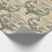 Patina HarpsとMusic Notes on Cream ラッピングペーパー (角)