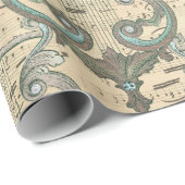 Patina HarpsとMusic Notes on Cream ラッピングペーパー (ロールコーナー)