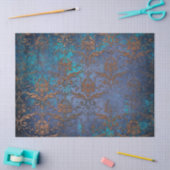 Patina Scroll Work Flowers on Purple Decompage 薄葉紙 (クラフト)