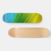 Patineta Abstracto Neón Amarillo Verde Y Azul スケートボード (横)