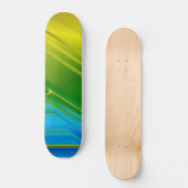 Patineta Abstracto Neón Amarillo Verde Y Azul スケートボード (正面)