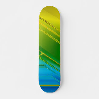 Patineta Abstracto Neón Amarillo Verde Y Azul スケートボード