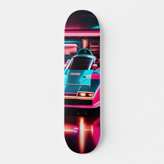Patineta Coche Deportivo Y Luces De Neón スケートボード (正面)