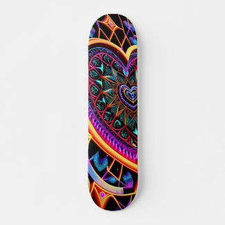 Patineta Colorido Mandala De Corazón スケートボード