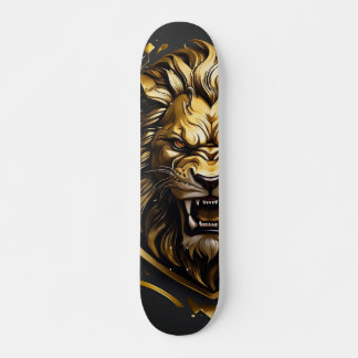 Patineta con León Dorado Rugiendo スケートボード