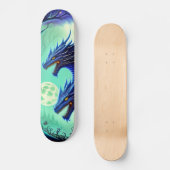 Patineta Dragones Azules En Noche De Luna スケートボード (正面)