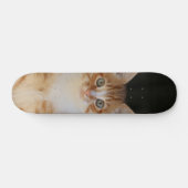 Patineta Gato amarillo Y Blanco Atento スケートボード (横)