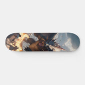 Patineta Guerreros Bárbaros Luchando Con Dragón スケートボード (横)
