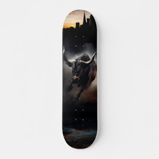 Patineta Salvaje Toro Con Grandes Cuernos スケートボード (正面)