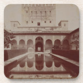 Patio de los Arrayanes、アルハンブラ、c.1875-80 (セピア色 コースター (正面)