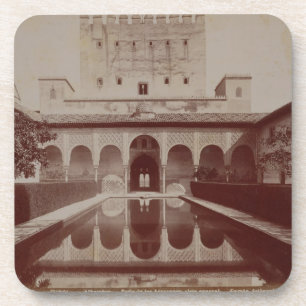 Patio de los Arrayanes、アルハンブラ、c.1875-80 (セピア色 コースター