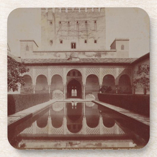 Patio de los Arrayanes、アルハンブラ、c.1875-80 (セピア色 コースター (正面)