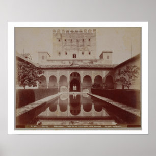 Patio de los Arrayanes、アルハンブラ、c.1875-80 (セピア色 ポスター
