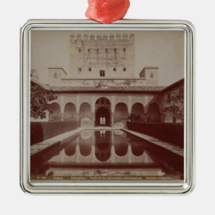 Patio de los Arrayanes、アルハンブラ、c.1875-80 (セピア色 メタルオーナメント