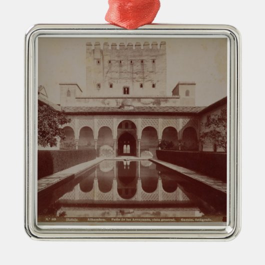 Patio de los Arrayanes、アルハンブラ、c.1875-80 (セピア色 メタルオーナメント (正面)