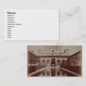 Patio de los Arrayanes、アルハンブラ、c.1875-80 (セピア色 名刺 (正面/裏面)