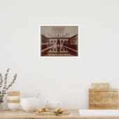 Patio de los Arrayanes, Alhambra, c.1875-80 （セピア） ポスター (キッチン)