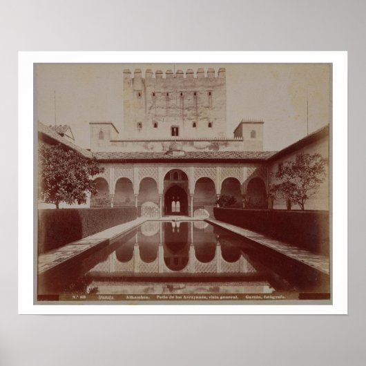 Patio de los Arrayanes, Alhambra, c.1875-80 （セピア） ポスター (正面)