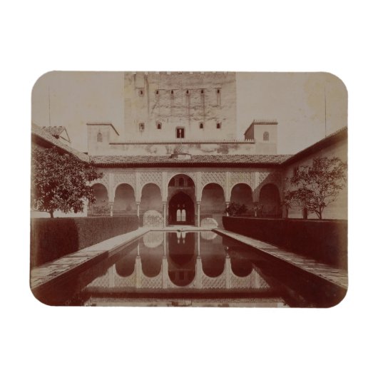Patio de los Arrayanes, Alhambra, c.1875-80 （セピア） マグネット (横)