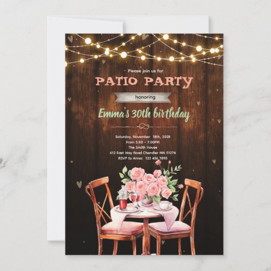 Patio theme party invitation 招待状 (正面)