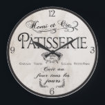Patisserie French Clock, Antique White French Deco ラージ壁時計<br><div class="desc">This vintage look clock will add French flair to any room. The black on distressed white background is rich,  yet neutral to work with any color decor.
FionaStokes Gilbert
All Rights Reserved</div>