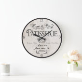 Patisserie French Clock, Antique White French Deco ラージ壁時計 (ホーム)