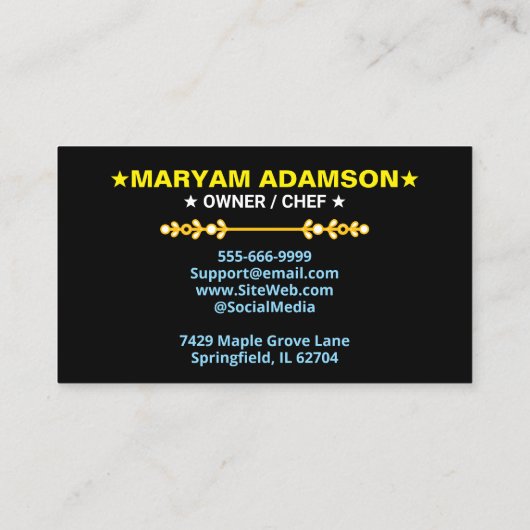 Patisserie Rolling Pin Baker | Floral Bakery 名刺 (裏面)