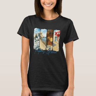 Patmos Greece Traveling Trip Brushstroke Souvenir  Tシャツ