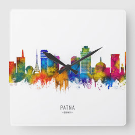 Patna Bihar Skyline スクエア壁時計