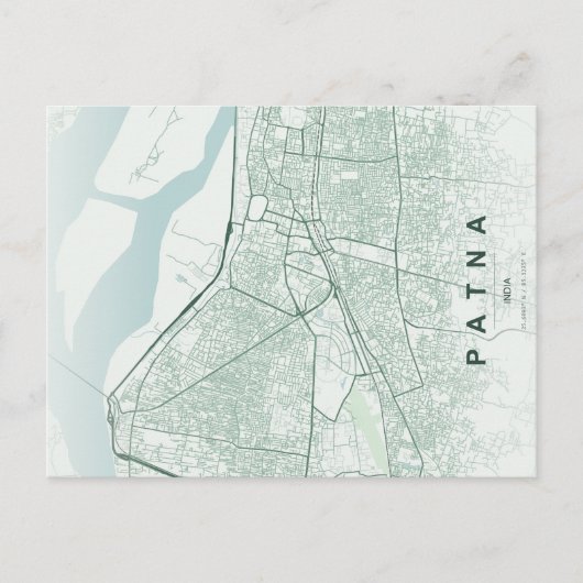 Patna India City Map Minimal Design Postcard ポストカード (正面)