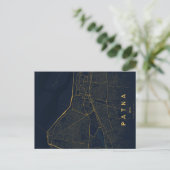 Patna India City Map Minimal Design Postcard ポストカード (スタンド正面)