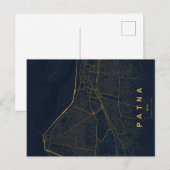 Patna India City Map Minimal Design Postcard ポストカード (正面/裏面)