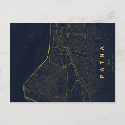 Patna India City Map Minimal Design Postcard ポストカード (正面)